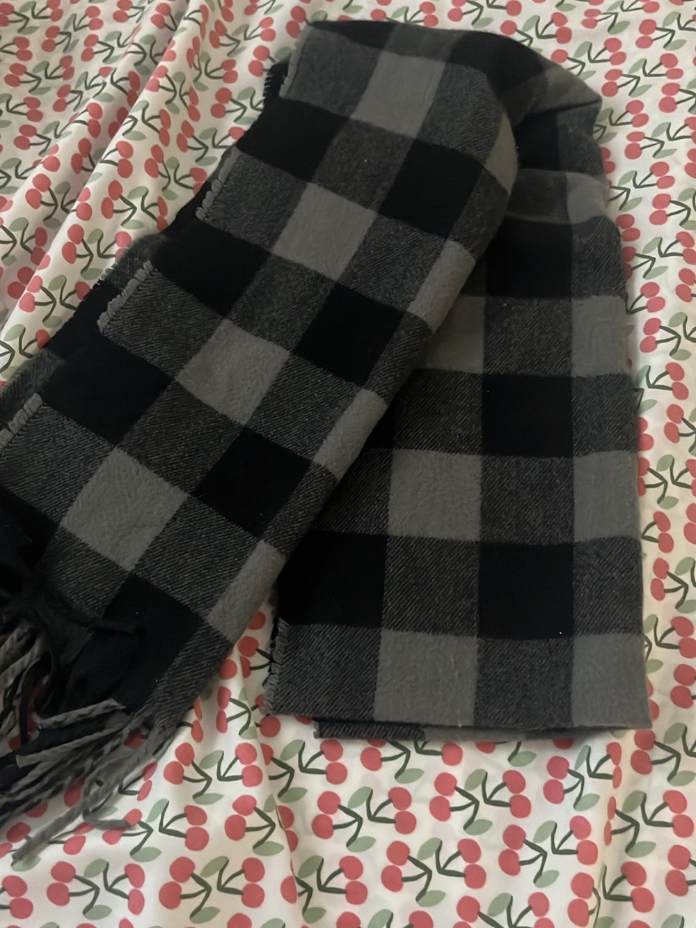 Black & Gray Buffalo Check Scarf